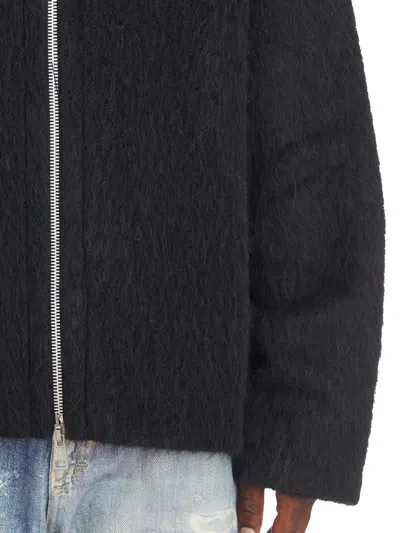 Our Legacy Full Zip Hood Sweater In Black