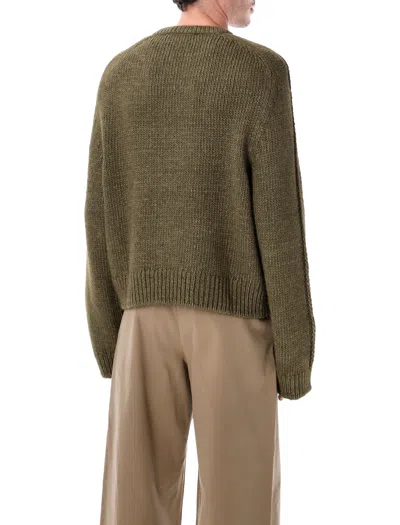 Our Legacy True Roundneck Wool And Silk Sweater In Green