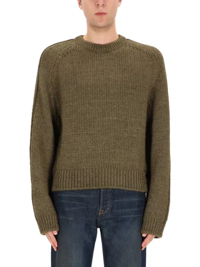 Our Legacy True Roundneck Wool And Silk Sweater In Green
