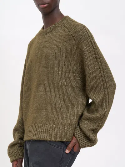 Our Legacy True Roundneck Wool And Silk Sweater In Green