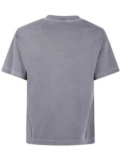 Palm Angels Neck Logo Regular T-shirt In Gray