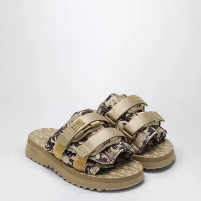 Palm Angels X Suicoke Moto-p Monogram Sandals In Gold