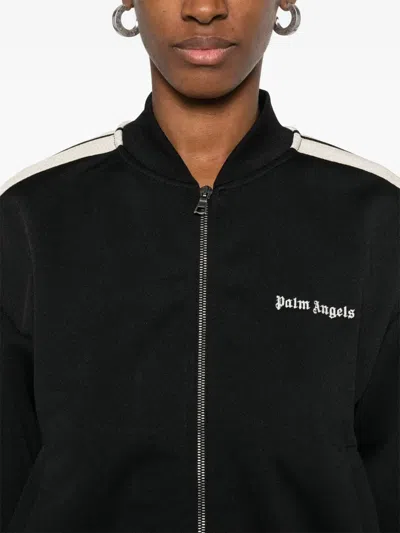 Palm Angels Black Polyester Bomber Jacket In Black