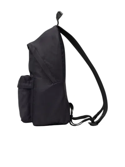 Palm Angels Kids "blurred" Logo Big Backpack In Black