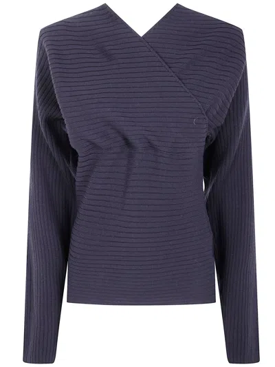 Paloma Wool Grey Merino Wool Sweater In Purple