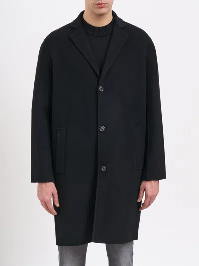Paolo Pecora Wool Coat In Black