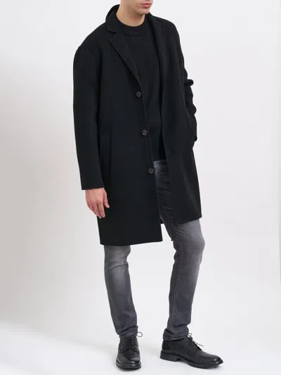 Paolo Pecora Wool Coat In Black
