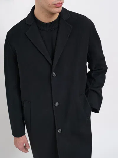 Paolo Pecora Wool Coat In Black