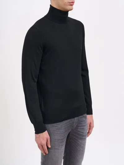 Paolo Pecora Wool Turtleneck Sweater In Black