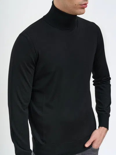 Paolo Pecora Wool Turtleneck Sweater In Black