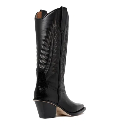 Paris Texas Black Calf Leather Boots In Multi