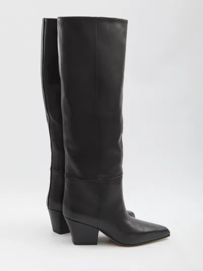 Paris Texas Jane Leather Boots In Black