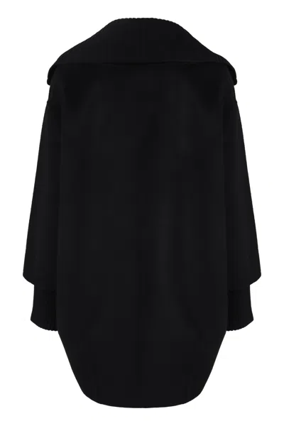 P.a.r.o.s.h Parosh Double-breasted Coat In Wool In Black