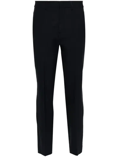P.a.r.o.s.h Parosh Lille Wool Blue Trousers In Black