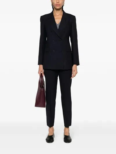 P.a.r.o.s.h Parosh Lille Wool Blue Trousers In Black