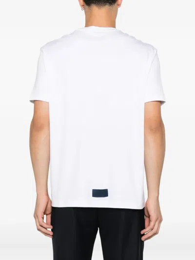 Paul & Shark Crew Neck Short Sleeve Straight Hem In White