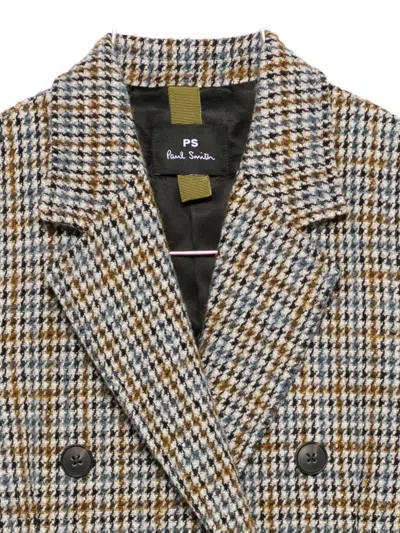 Paul Smith Double-breasted Coat Featuring Front Pockets In Brown