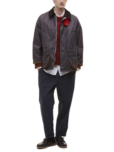 Paul Smith Loves Barbour Waxed Cotton Jacket In Gray