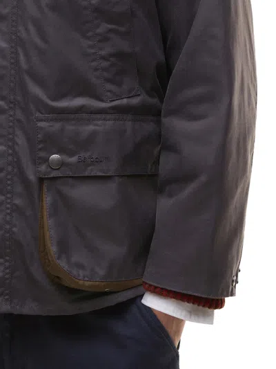 Paul Smith Loves Barbour Waxed Cotton Jacket In Gray