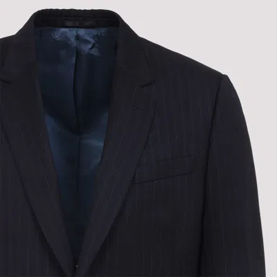 Paul Smith Navy Blue Tailored Fit Two Button Wool Suit In Black