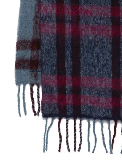 Paul Smith Rectangular Check Pattern Scarf With Fringed Edges In Multi