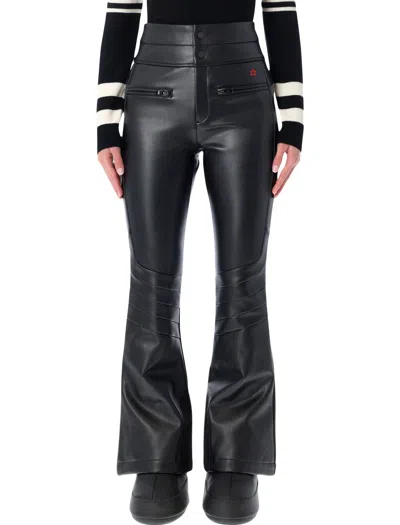 Perfect Moment Black Faux Leather Flared Ski Pants