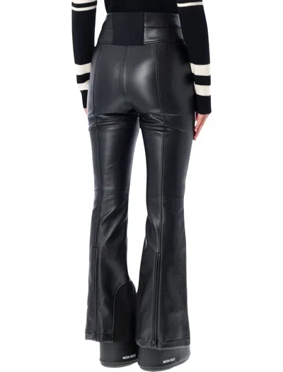 Perfect Moment Black Faux Leather Flared Ski Pants