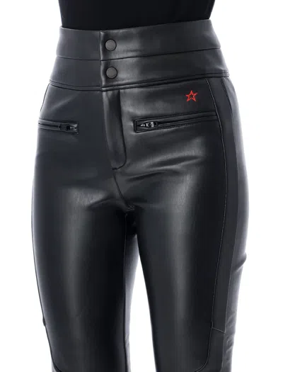 Perfect Moment Black Faux Leather Flared Ski Pants