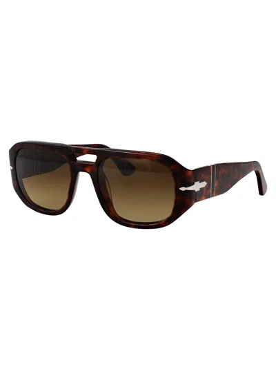 Persol Havana Light Brown Gradient Dark Brown Acetate Sunglasses In Brown