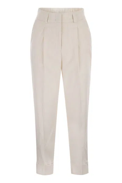 Peserico Pleated Cuffed-hem Trousers In Neutral