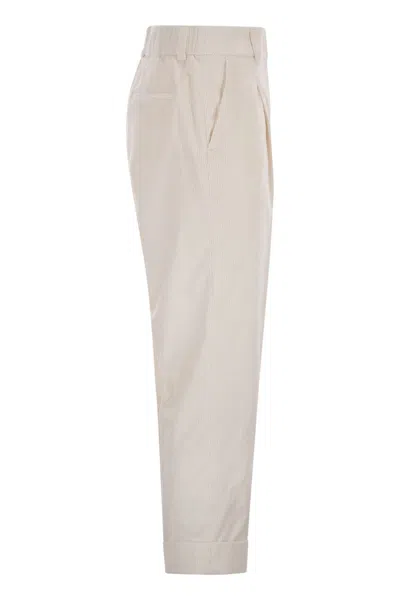 Peserico Pleated Cuffed-hem Trousers In Neutral