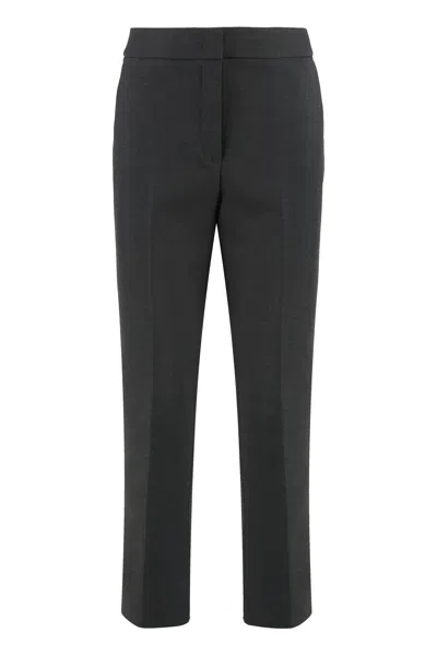 Peserico High-waisted Trousers With A Crease In Black
