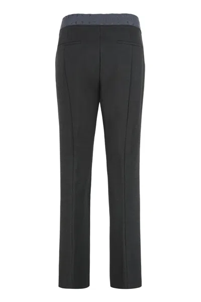 Peserico High-waisted Trousers With A Crease In Black