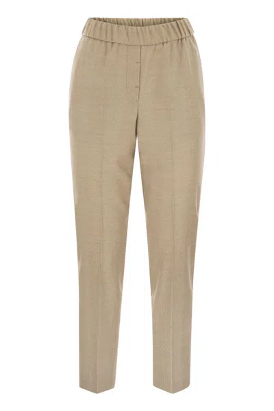 Peserico Elasticated-waistband Trousers In Brown