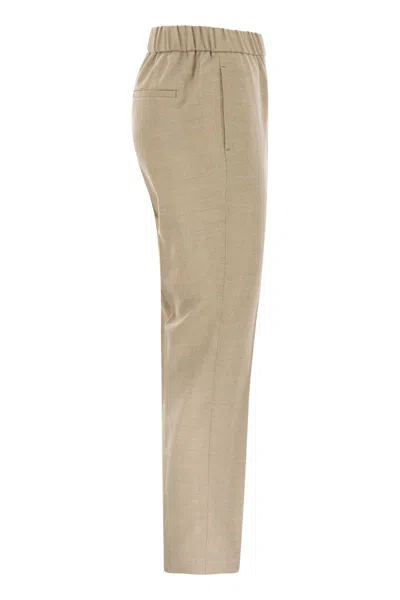 Peserico Elasticated-waistband Trousers In Brown