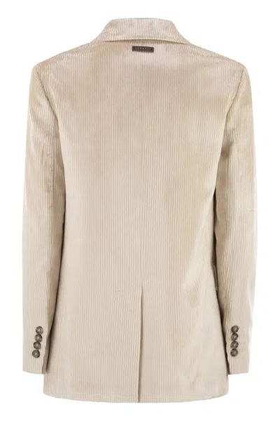 Peserico Velvet Blazer With Thousand Stripes