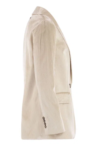 Peserico Velvet Blazer With Thousand Stripes