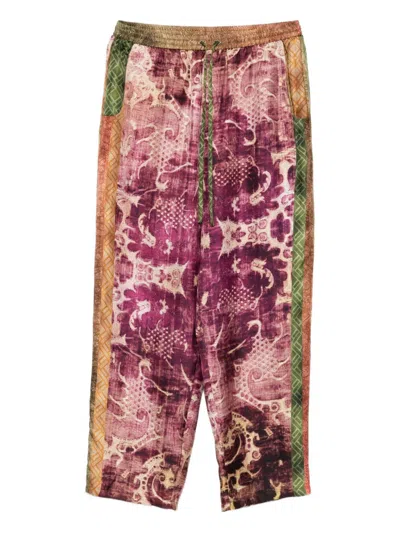 Pierre-louis Mascia Pierre Louis Mascia Printed Silk Trousers In Multi