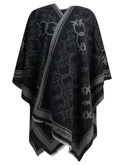 Pinko Black Wool Nylon Blend Jacket