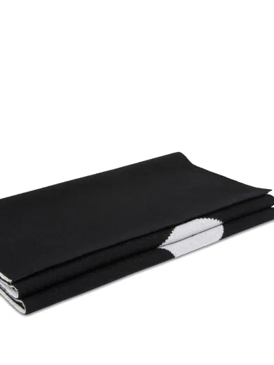 Pinko Black Wool Blend Scarf In Black