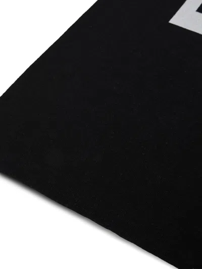 Pinko Black Wool Blend Scarf In Black