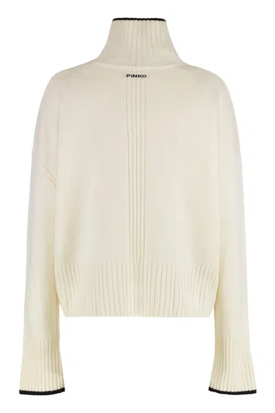 Pinko Falkland Wool And Cashmere Sweater In Neutral