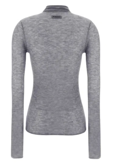 Pinko Grey Wool Sweater In Gray