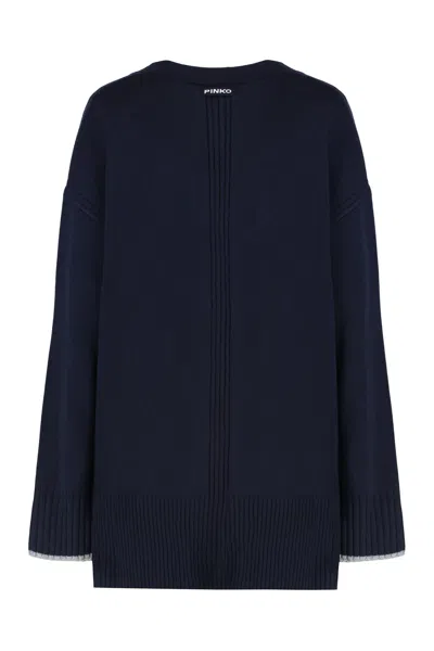 Pinko Tasmania Wool And Cashmere Cardigan In Blue