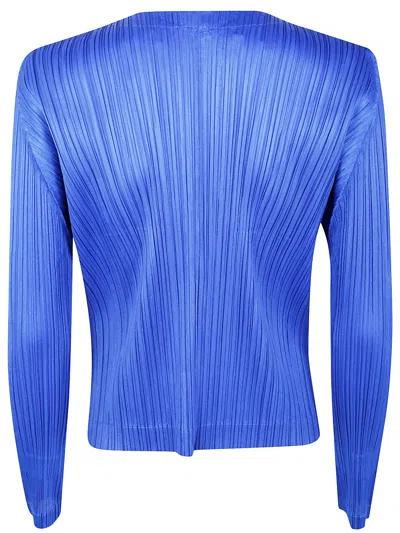 Issey Miyake Pleats Please By  "monthly Colors: August" Cardigan In Blue