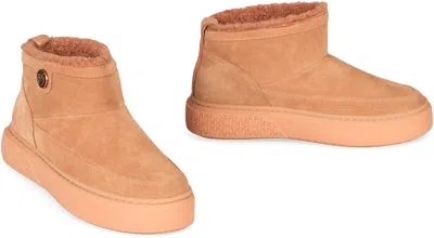 Pinko Yoko Suede Ankle Boots In Neutral