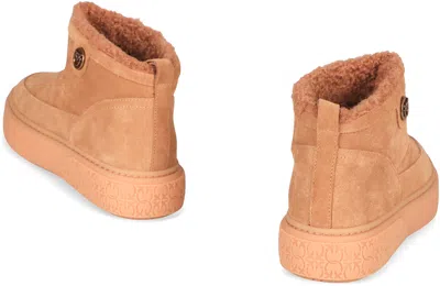 Pinko Yoko Suede Ankle Boots In Neutral