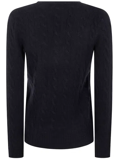 Polo Ralph Lauren "kimberly"long Sleeve V Neck In Black