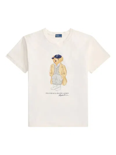 Polo Ralph Lauren "knit Bear" T-shirt In Neutral