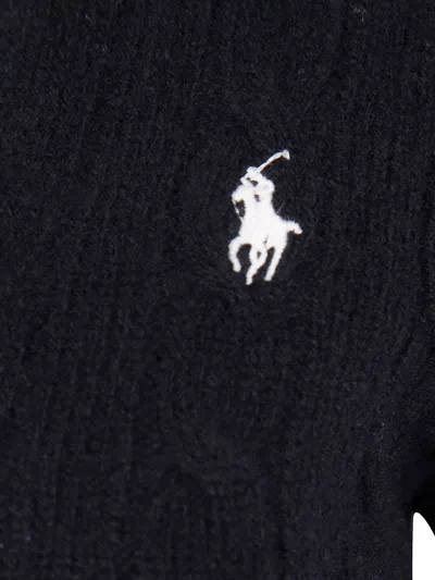 Polo Ralph Lauren "kimberly"long Sleeve V Neck In Black